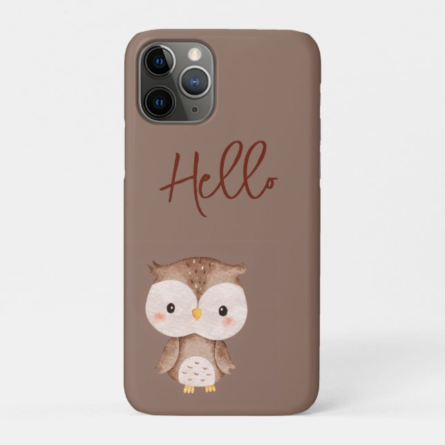 Funda De Case-Mate Para iPhone Búho marrón lindo (Reverso)