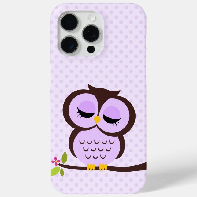 Funda De Case-Mate Para iPhone Búho morado (Reverso )
