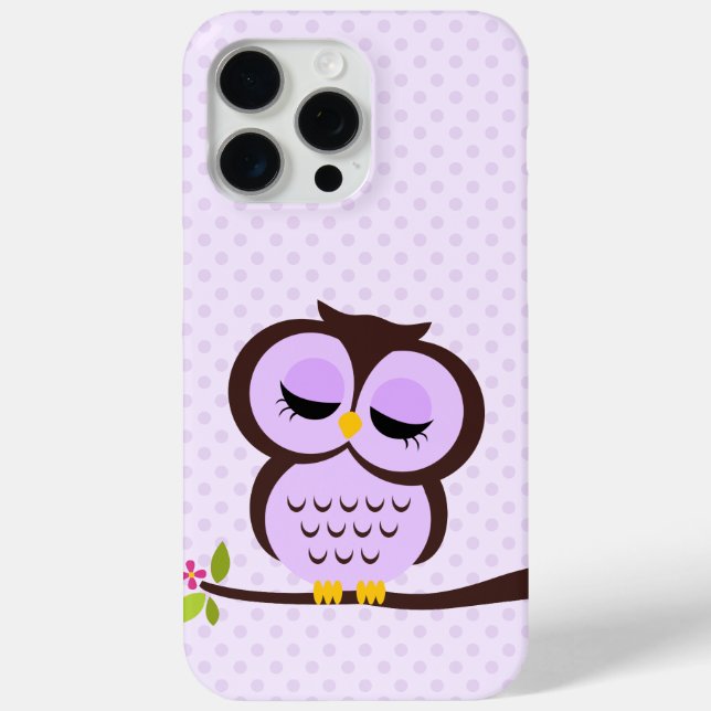 Funda De Case-Mate Para iPhone Búho morado (Reverso )