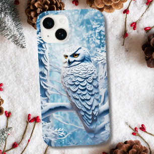 Funda Para iPhone 14 De Case-Mate Búho Nevado Recorte de Papel Invierno