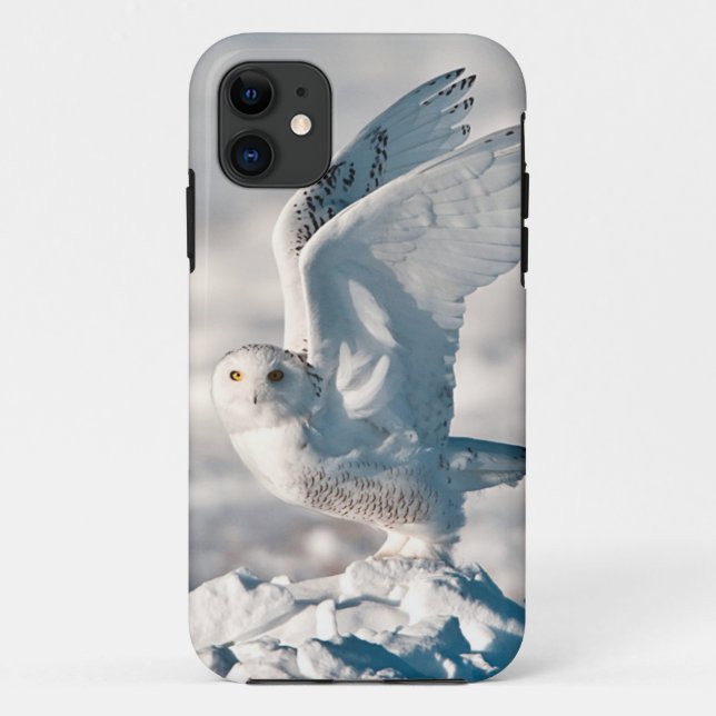 Funda De Case-Mate Para iPhone Búho nival despegando de la nieve (Reverso)