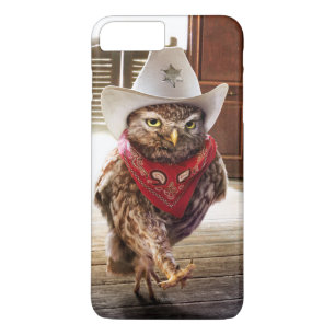 Funda Para iPhone 8 Plus/7 Plus Búho occidental duro del sheriff con actitud y