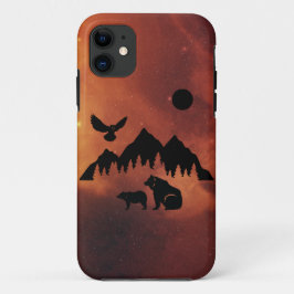 Funda Para iPhone 11 Búho, osos y montaña