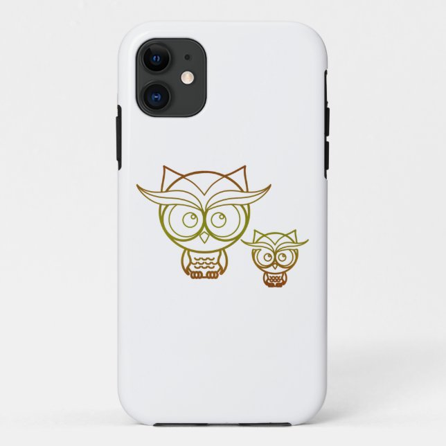 Funda De Case-Mate Para iPhone Búhos de Tonos Terrosos (Reverso)