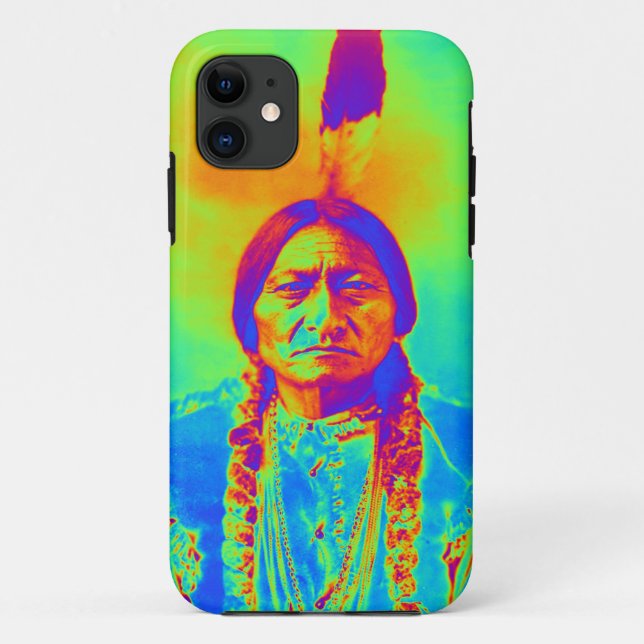 Funda De Case-Mate Para iPhone Bull nativo americano sentado (Reverso)