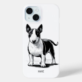 Funda Para iPhone 15 Bull Terrier con nombre