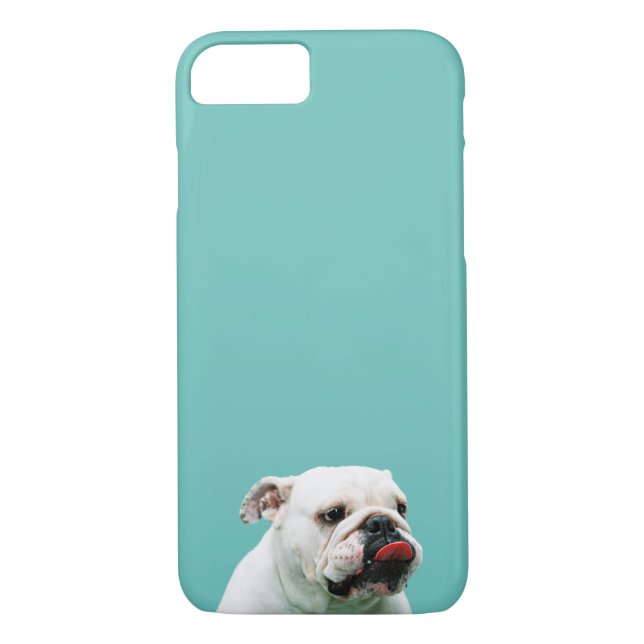 Funda De Case-Mate Para iPhone Bulldog blanco de perro lindo (Reverso)