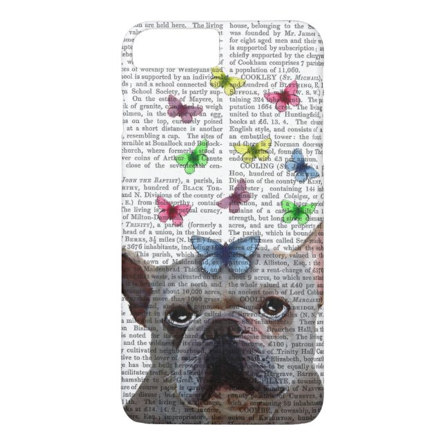 Funda De Case-Mate Para iPhone Bulldog blanco francés y mariposas (Reverso)
