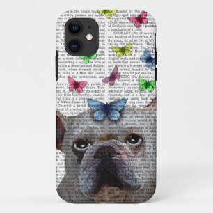 title_seo2 Bulldog blanco francés y mariposas