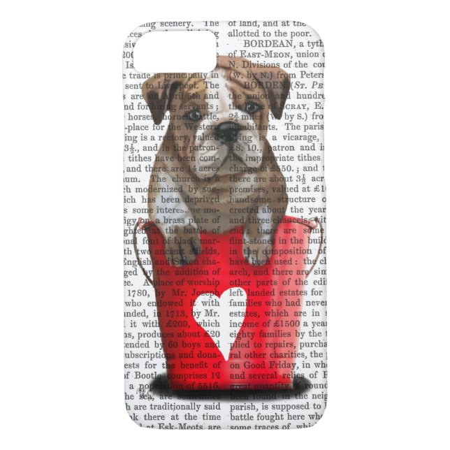 Funda De Case-Mate Para iPhone Bulldog Cubo De Amor Rojo (Reverso)