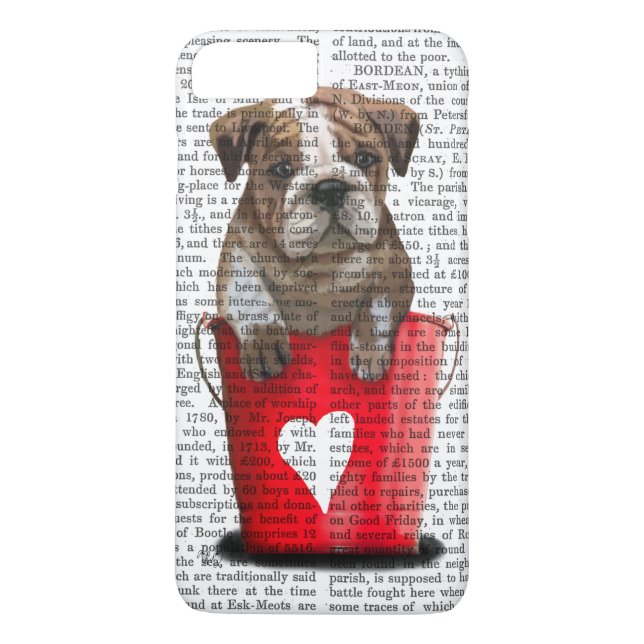 Funda De Case-Mate Para iPhone Bulldog Cubo De Amor Rojo (Reverso)