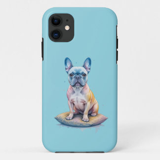 Funda Para iPhone 11 Bulldog Francés Colorido y Artístico
