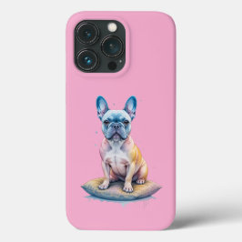Funda Para iPhone 13 Pro Bulldog Francés Colorido y Artístico 