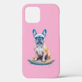 Funda Para iPhone 12 Bulldog Francés Colorido y Artístico 