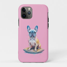 Funda Para iPhone 11 Pro Bulldog Francés Colorido y Artístico 