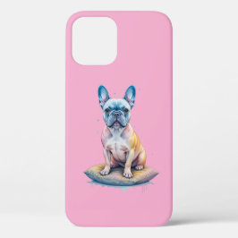 Funda Para iPhone 12 Pro Bulldog Francés Colorido y Artístico 