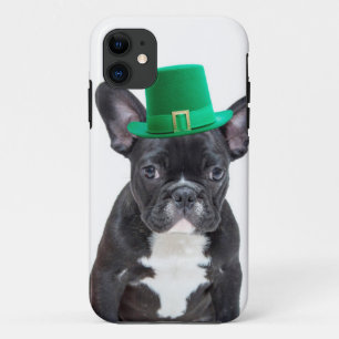 Funda Para iPhone 11 Bulldog francés con el Día del Gorra San Patricio