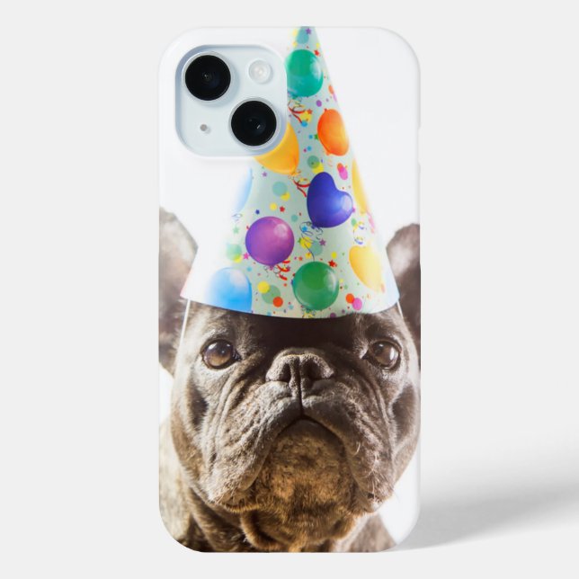 Funda De Case-Mate Para iPhone Bulldog francés con Gorra Fiesta (Reverso )
