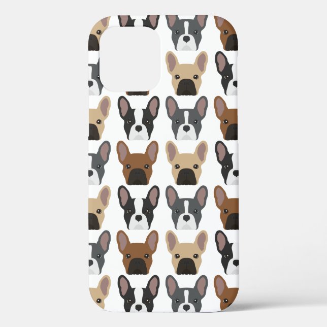 Funda De Case-Mate Para iPhone Bulldog francés con patrones (Reverso )
