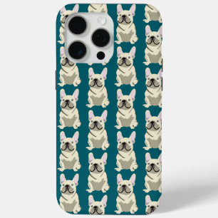 Funda Para iPhone 15 Pro Max Bulldog Francés Crema