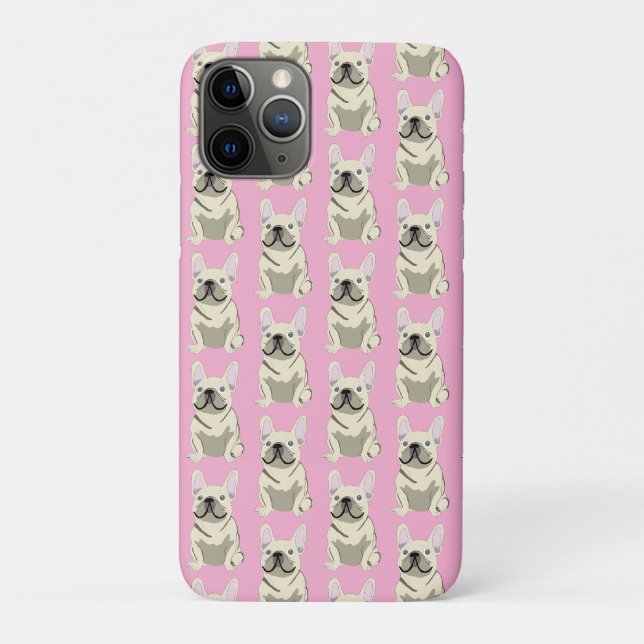 Funda De Case-Mate Para iPhone Bulldog Francés Crema (Reverso)