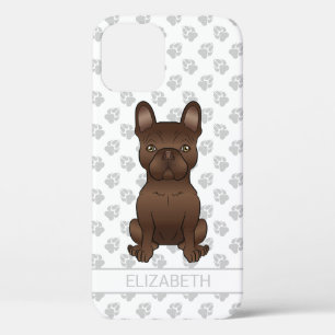 Funda Para iPhone 12 Bulldog Francés de Chocolate / Perro Frenchie y No