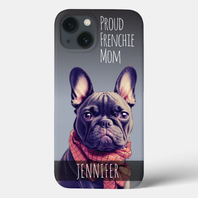 Funda De Case-Mate Para iPhone Bulldog francés de Cute Custom Name (Reverso)