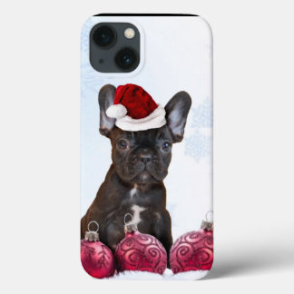 Funda Para iPhone 13 Bulldog francés navidades