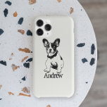 Funda Para iPhone 13 Bulldog francés personalizado para elegir tu color<br><div class="desc">Gráfico circular de un Bulldog francés con texto/nombre/inicial/monograma de personalizable y color de fondo. Puede cambiar fácilmente el color de fondo a cualquier color que desee: Haga clic en el botón personalizar en él> Al hacer clic sobre Editar > Fondo> Aparecerá un menú de colores, elija uno o introduzca un...</div>