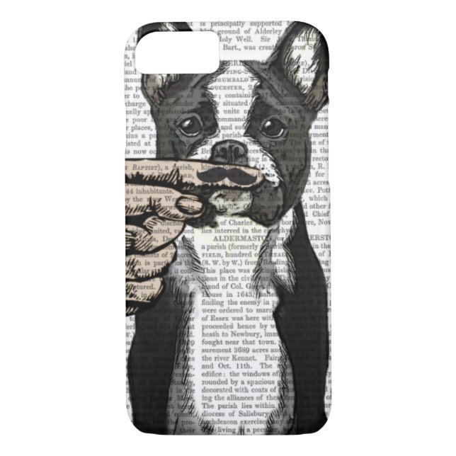 Funda De Case-Mate Para iPhone Bulldog francés y bigote de dedo (Reverso)