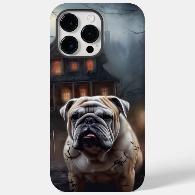 Funda De Case-Mate Para iPhone Bulldog Halloween Espantoso (Reverso )