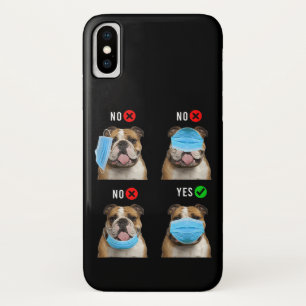 Funda Para iPhone X Bulldog inglés Derecha Usar tanque de máscara faci