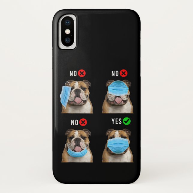 Funda De Case-Mate Para iPhone Bulldog inglés Derecha Usar tanque de máscara faci (Reverso)