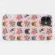 Funda De Case-Mate Para iPhone Bulldoges franceses con flores rosas (Reverso (horizontal))