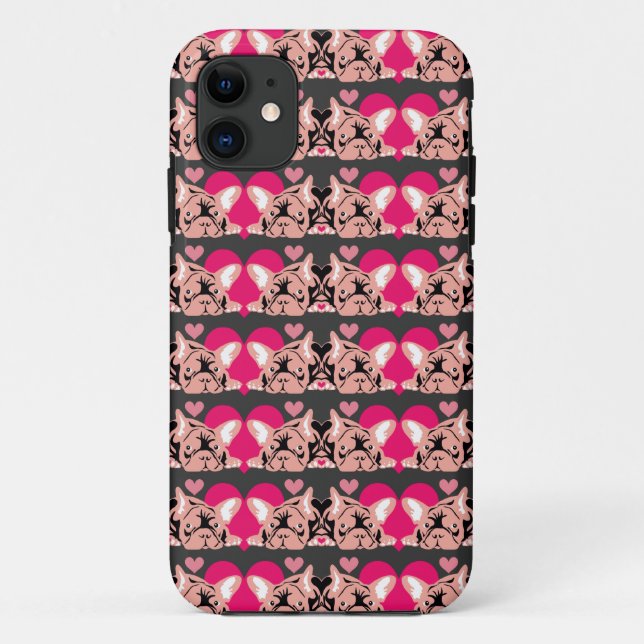 Funda De Case-Mate Para iPhone Bulldogs rosados (Reverso)