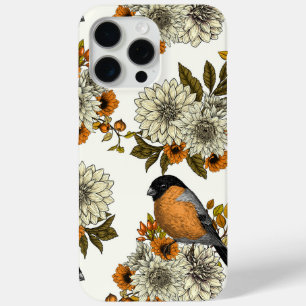 Funda Para iPhone 15 Pro Max Bullfinch en florales otoñales 2