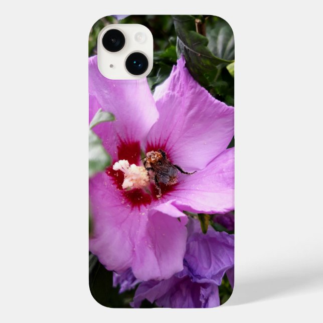 Funda De Case-Mate Para iPhone Bumblebee en la flor de Hibiscus (Reverso )
