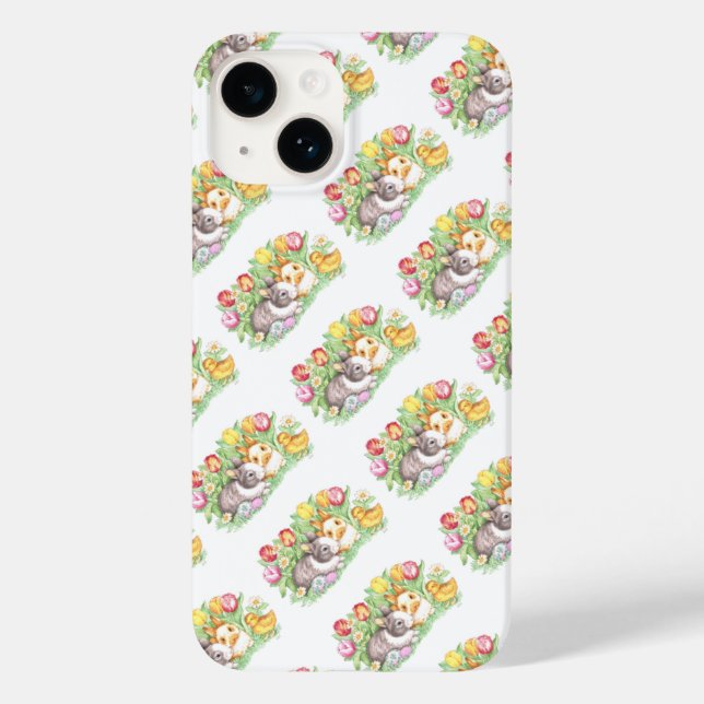 Funda De Case-Mate Para iPhone Bunny de Pascua de primavera (Reverso )