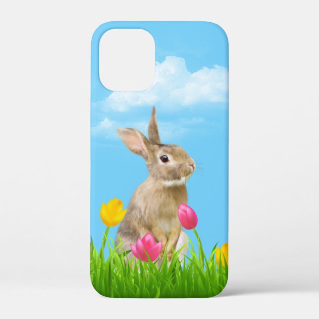 Funda De Case-Mate Para iPhone Bunny in Tulips (Reverso )