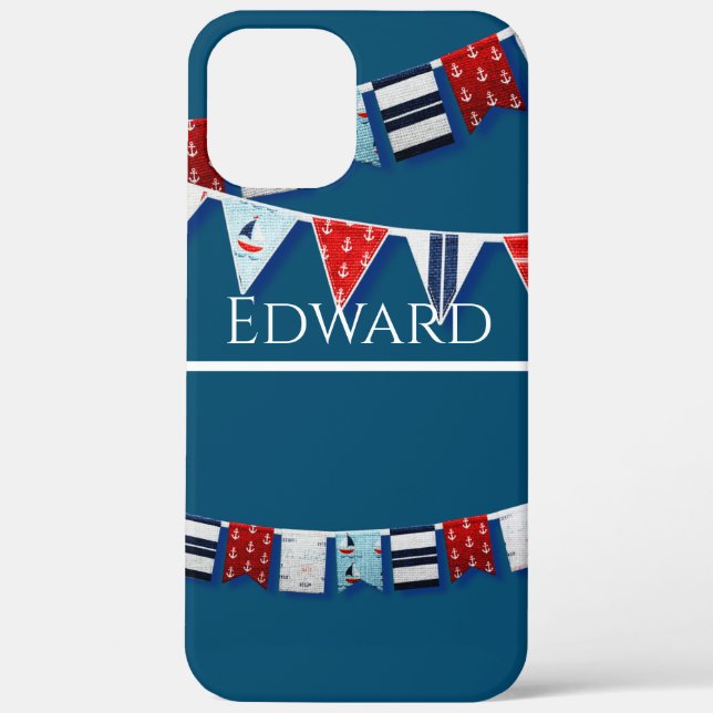 Funda De Case-Mate Para iPhone Bunting Nautical (Reverso )