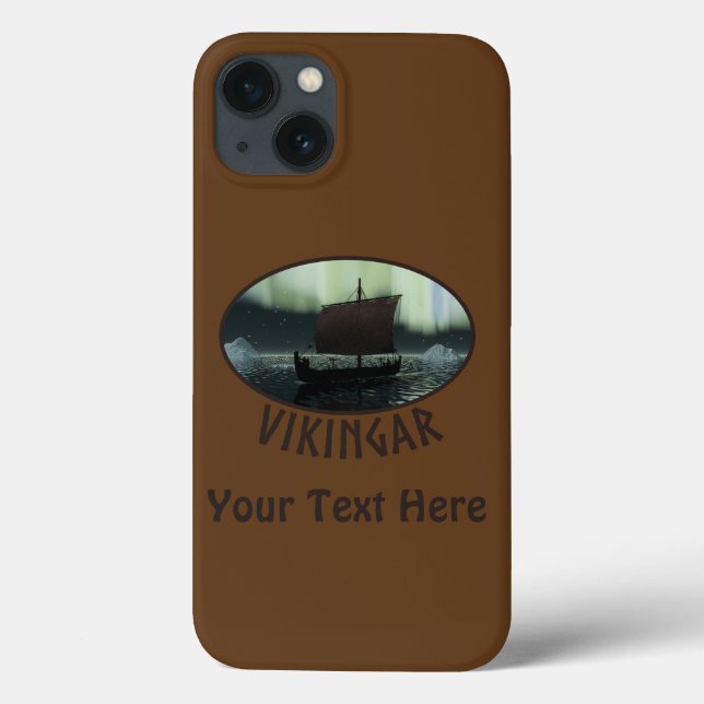 Funda De Case-Mate Para iPhone Buque Viking Y Luces Del Norte (Reverso)