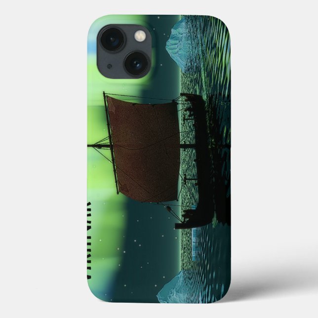 Funda De Case-Mate Para iPhone Buque Viking Y Luces Del Norte (Reverso)