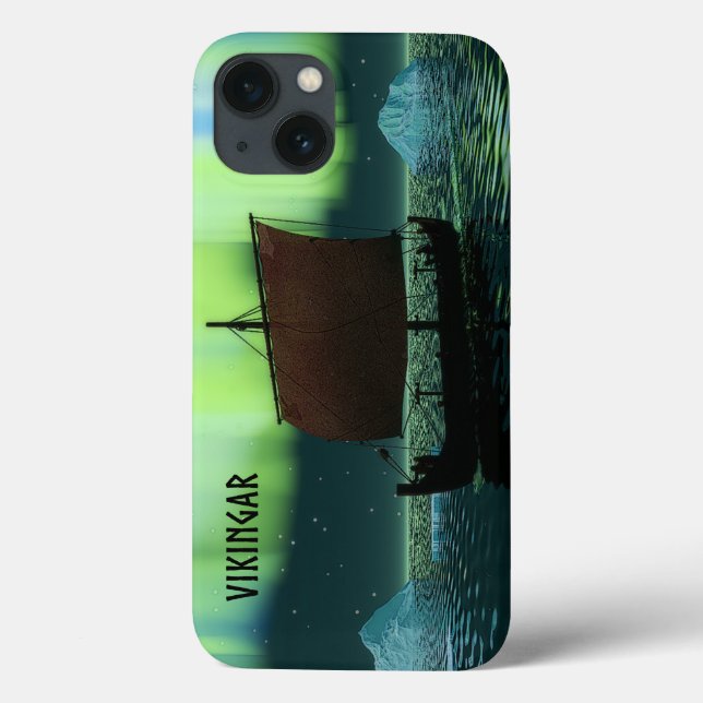 Funda De Case-Mate Para iPhone Buque Viking Y Luces Del Norte (Reverso)