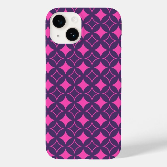 Funda De Case-Mate Para iPhone Buques rosa y morado (Reverso )