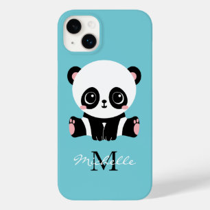 Funda Para iPhone 14 Plus De Case-Mate Burbuja de chicle Panda Monograma Nombre Personali