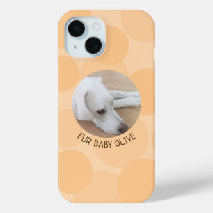 Funda Para iPhone 15 Burbujas de Cute Peach Diseño de Dog Redondo Foto