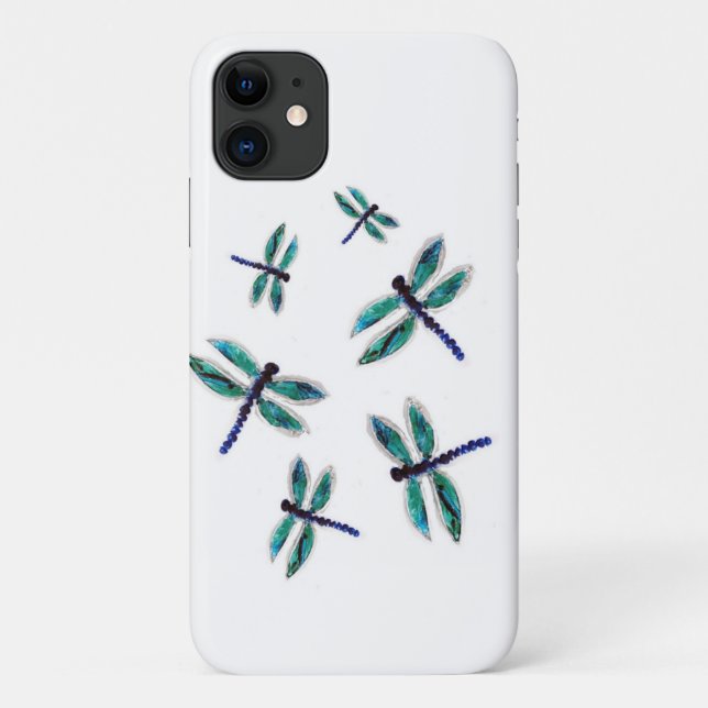 Funda De Case-Mate Para iPhone Burbujas de la libélula turquesa bailando (Reverso)