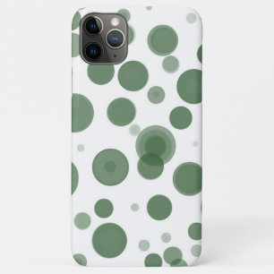 Funda Para iPhone 11 Pro Max Burbujas de lunares verdes y blancos Minimalista