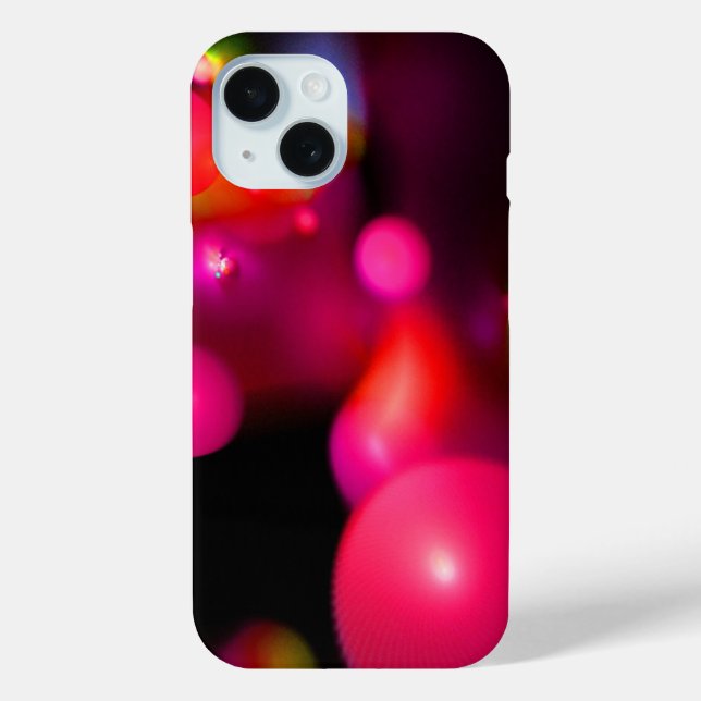 FUNDA DE Case-Mate PARA iPhone BURBUJAS FRACTALES DE FUCHSIA ROSA EN NEGRO (Reverso )