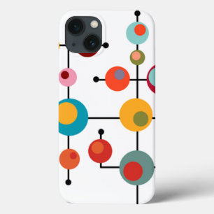 Funda Para iPhone 13 Burbujas modernas de mediados de siglo